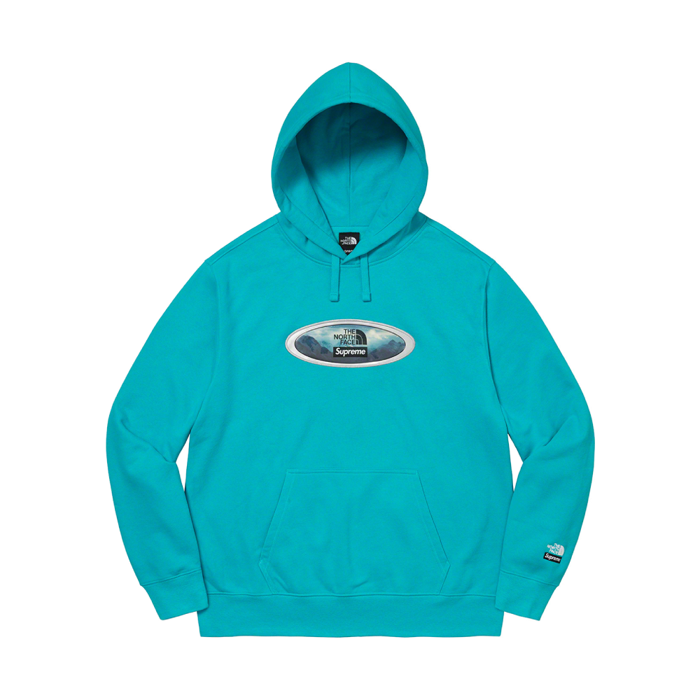 Supreme The North Face Lenticular Mountains Hooded Sweatshirt Teal