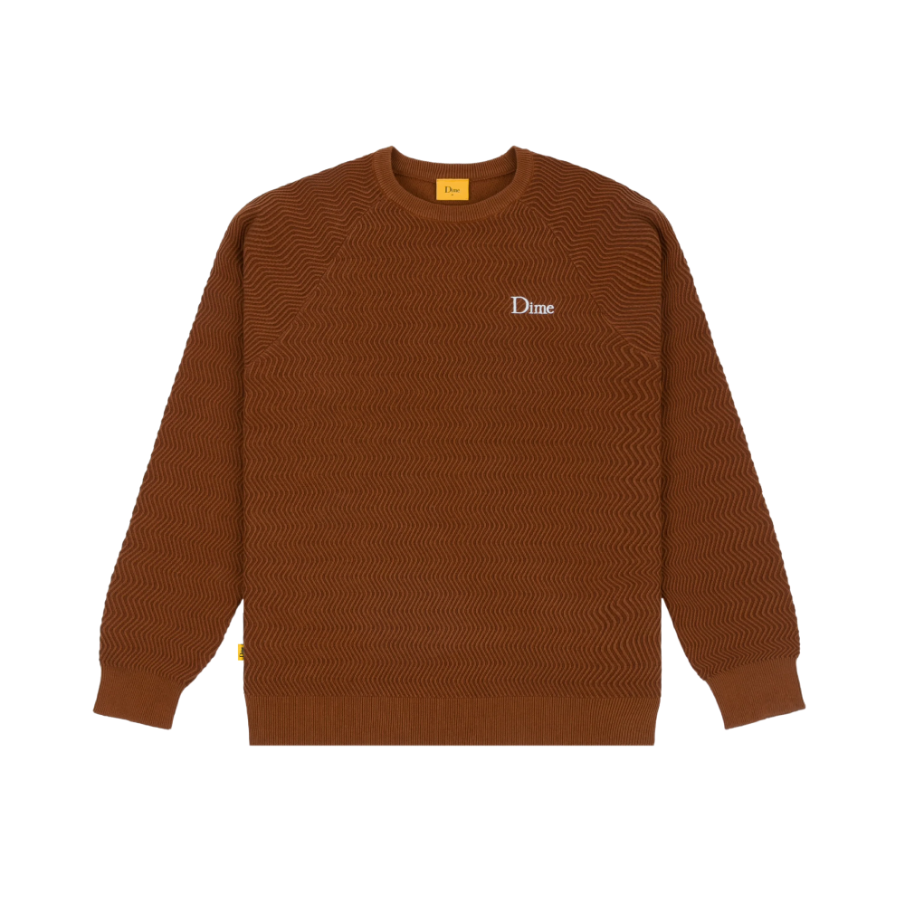 Dime Wave Cable Knit Sweater Raw Sienna